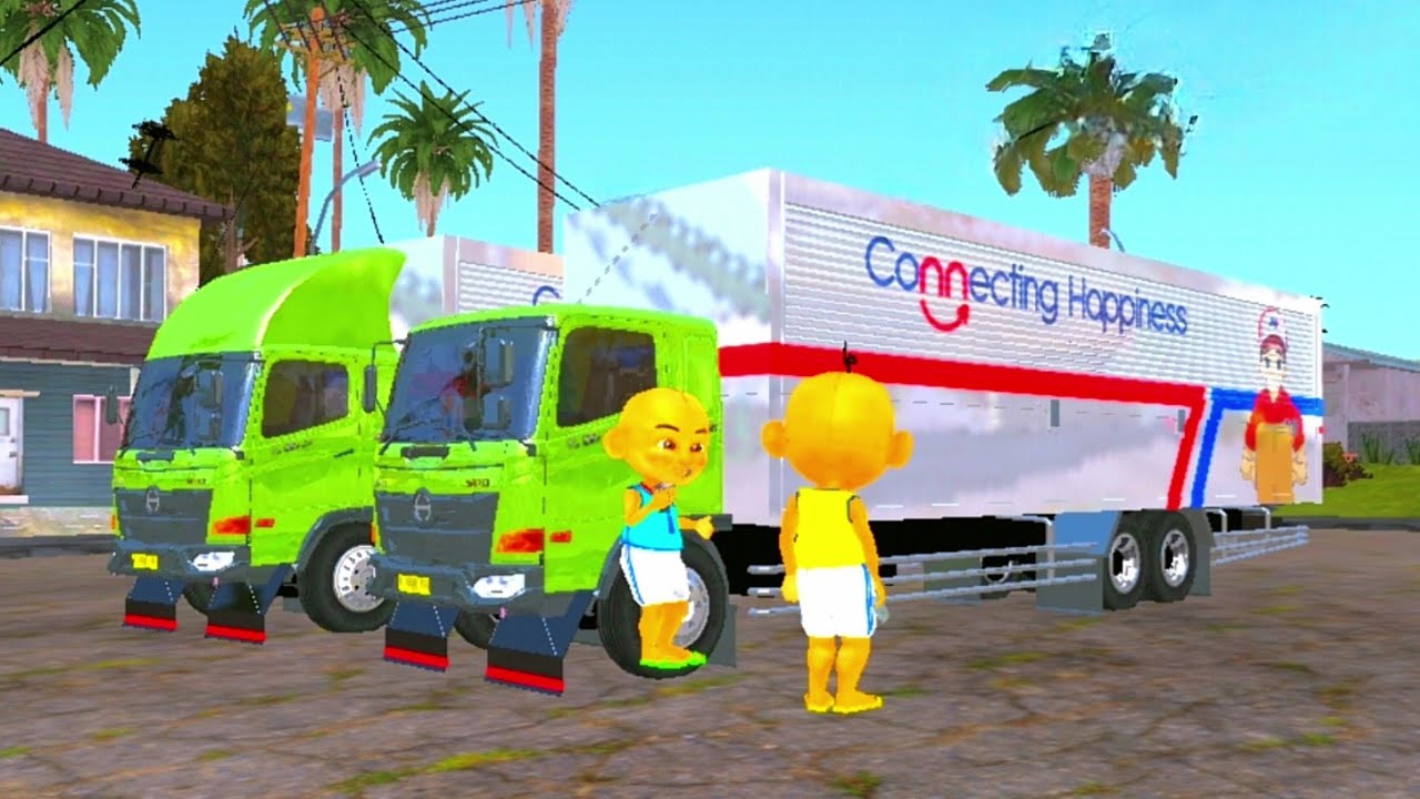 Upin Ipin Antar Paket Naik Dua Truk Oleng Tronton 🔥 ELTIVISION