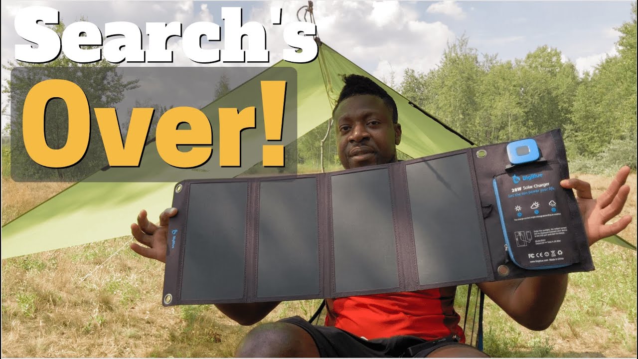 Portable Solar Panel For Backpacking & Camping 28W BIG BLUE