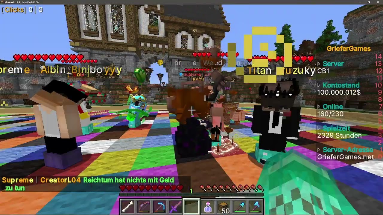 GrieferGames Middleman | 50,000,000$ BlackJack Runde