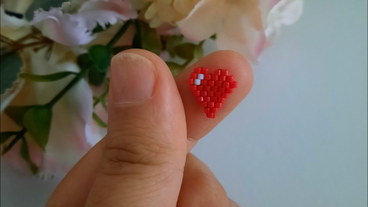 Kolay Yiöntemli Tuğla tekniği ile miyuki kalp motifi