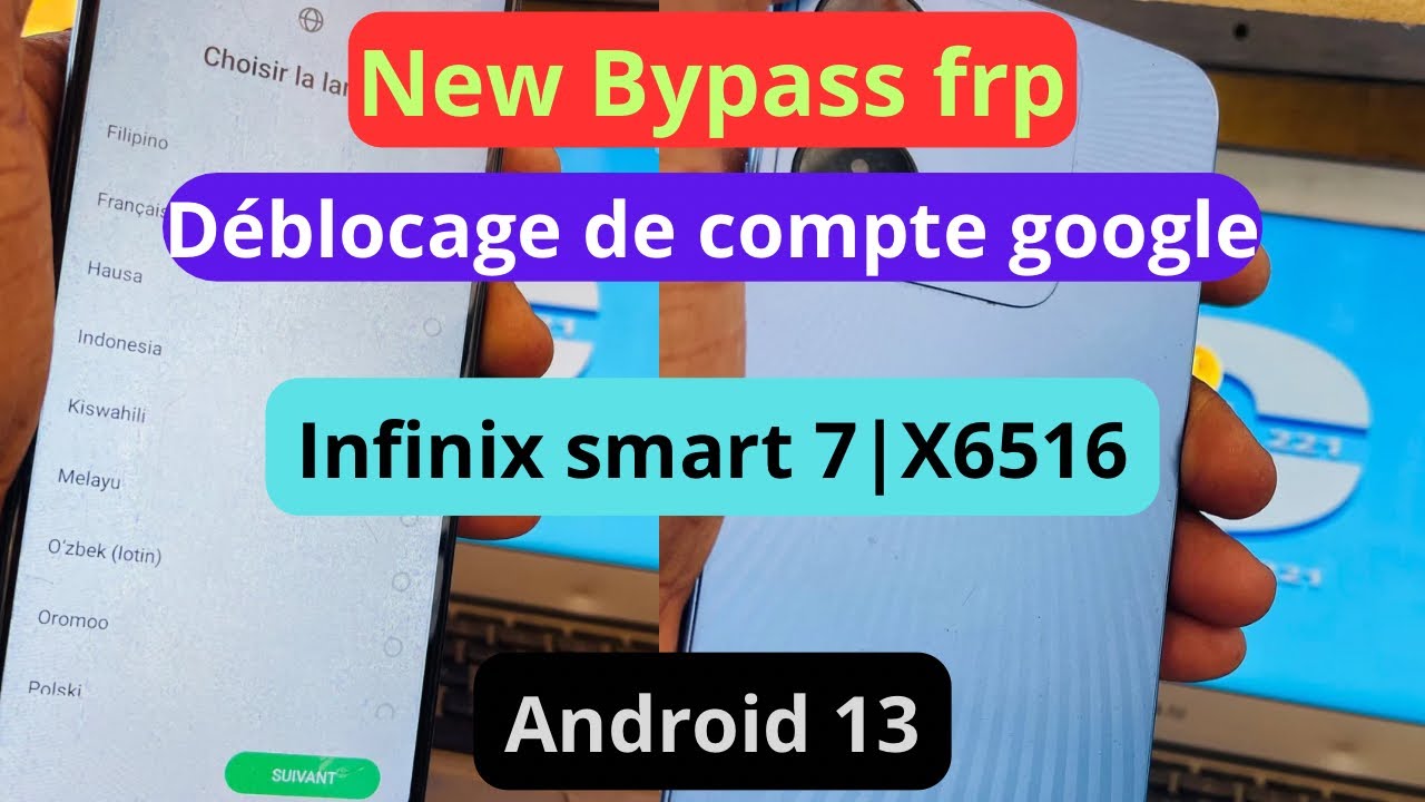 Bypass frp infinix x6516 | smart 7 | déverrouillage de compte google