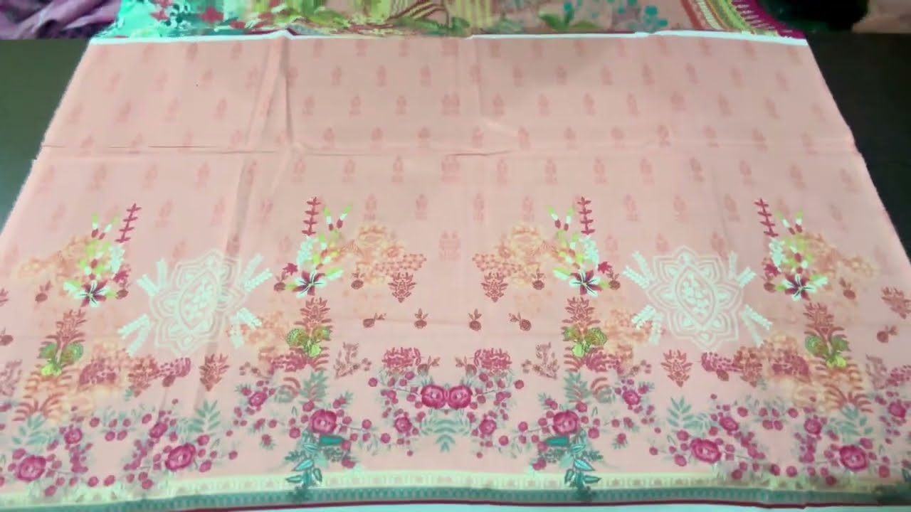Ghazal by ramsha lawn emb shirt with chiffon/organza /silk dupatta cotton trouser✨2400/-📱8445012262