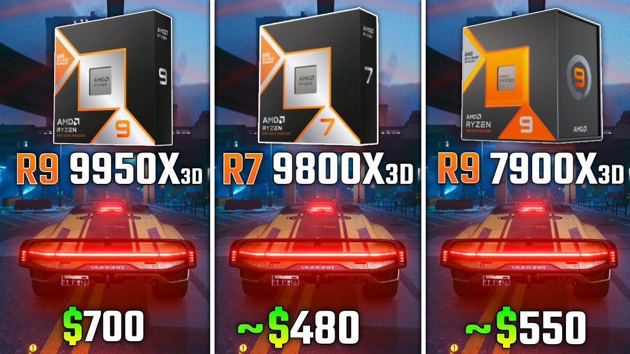 RYZEN 9 9950X3D vs RYZEN 7 9800X3D vs RYZEN 9 7900X3D | Test in 6 Games