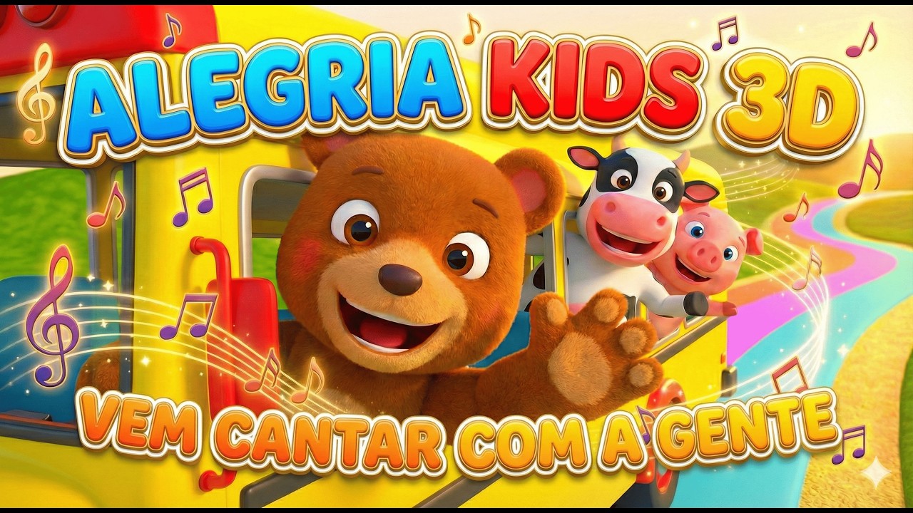 O Ônibus dos Bichinhos | Música Infantil Animada e Sons dos Animais | Desenho para Crianças