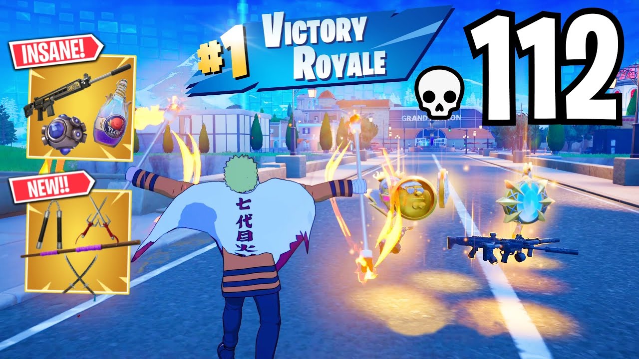 112 Elimination Naruto Solo vs Squads WINS Full Gameplay (NEW Fortnite Chapter 5 Season 1)!