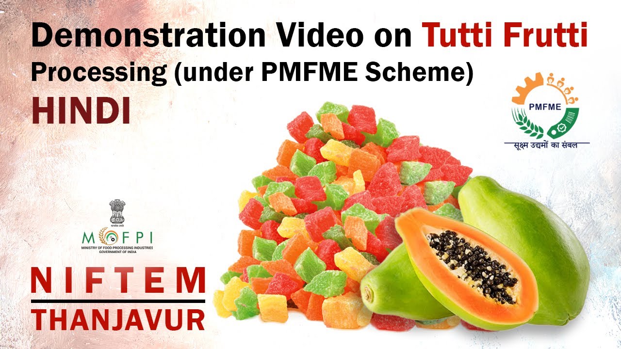 Demonstration Video on Tutti Frutti Processing (under PMFME Scheme) - HINDI