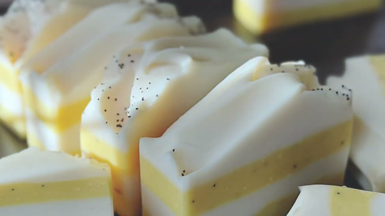 Lemon Poppyseed Cake 🍋 Essential Oil Cold Process Soap Making