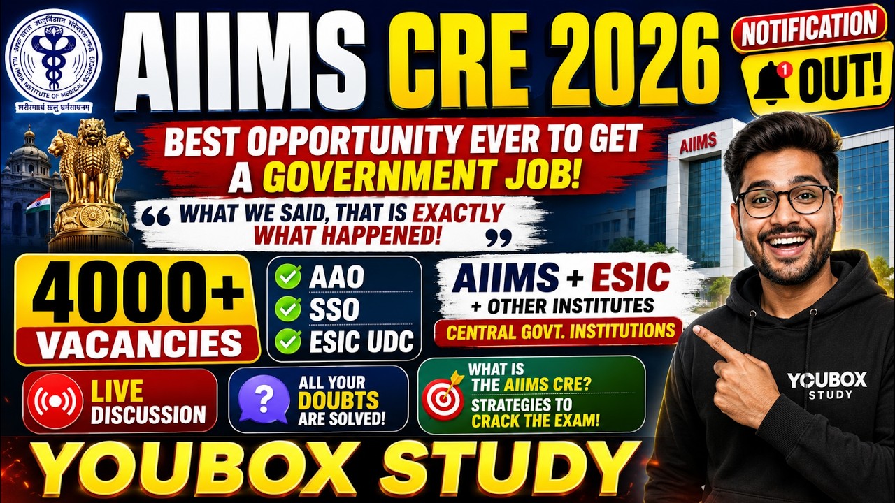 AIIMS CRE 2026 Notification Released | Full Analysis by Sidharth Exam Pattern, Strategy   LIVE