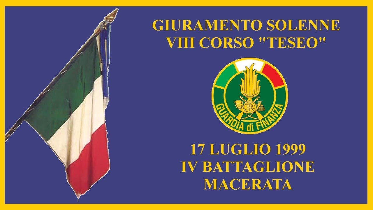 17 Luglio 1999 - Macerata  Giuramento Solenne allievi finanzieri ausiliari dell' VIII Corso 