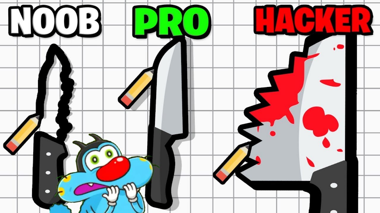 Oggy And Jack Draw a Knife 🔪 in 5 Minutes For The Maximum Level 😱😱