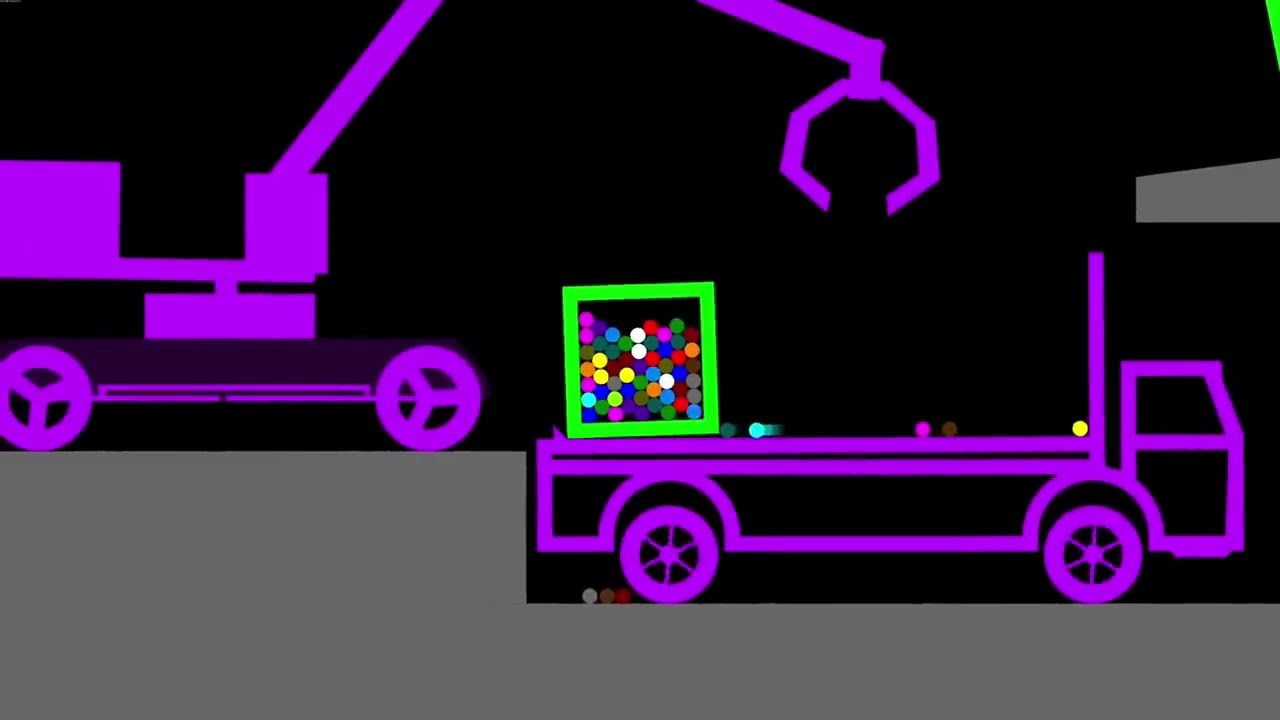 Machine and Factory Process Simulation in 2D: Refining, Packaging, Transport