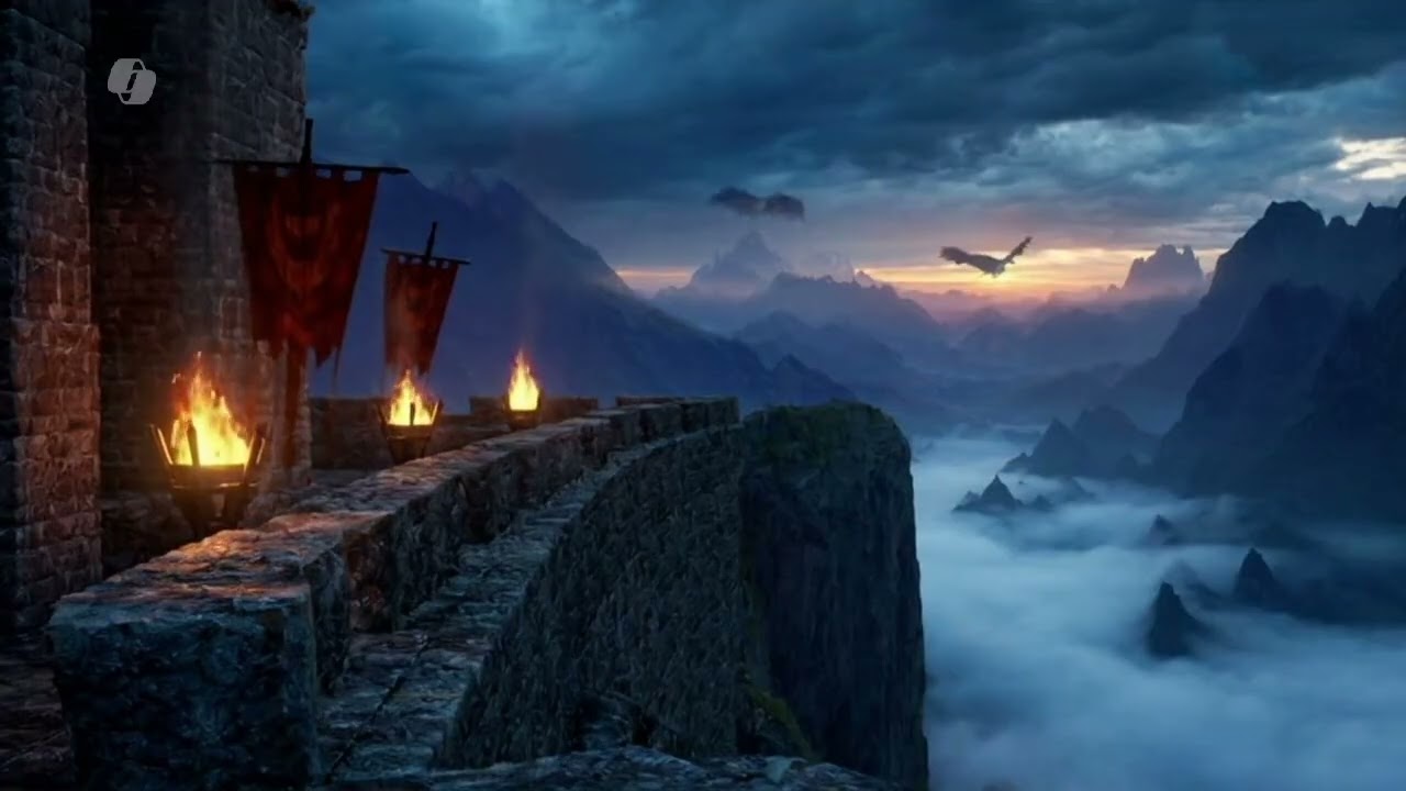 Fourth Wing Inspired Ambience 🐉 Dragon Academy at Dusk | Moonlight Rooms