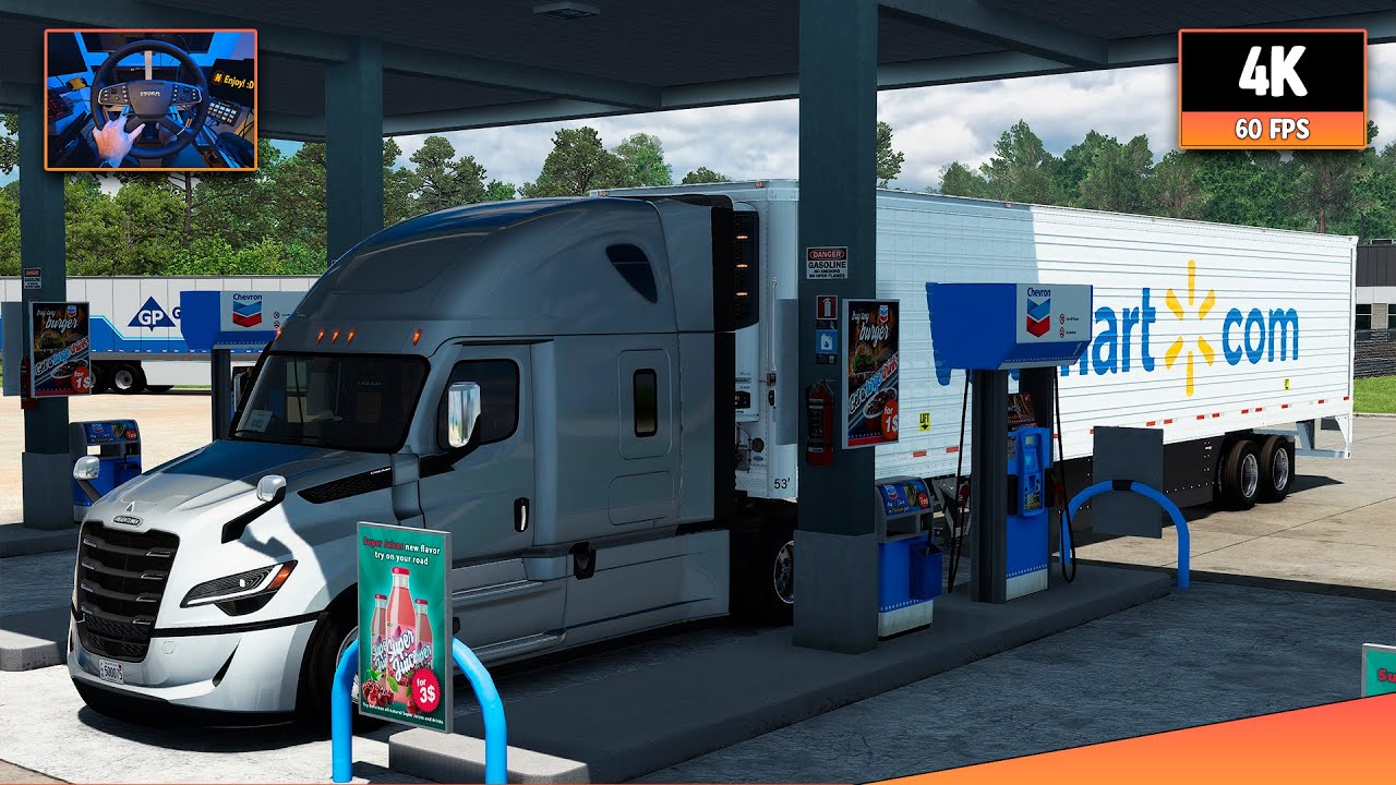 Freightliner Cascadia + DD15 | Lake Charles - El Dorado | ATS 1.57 4K Gameplay + Wheel Cam