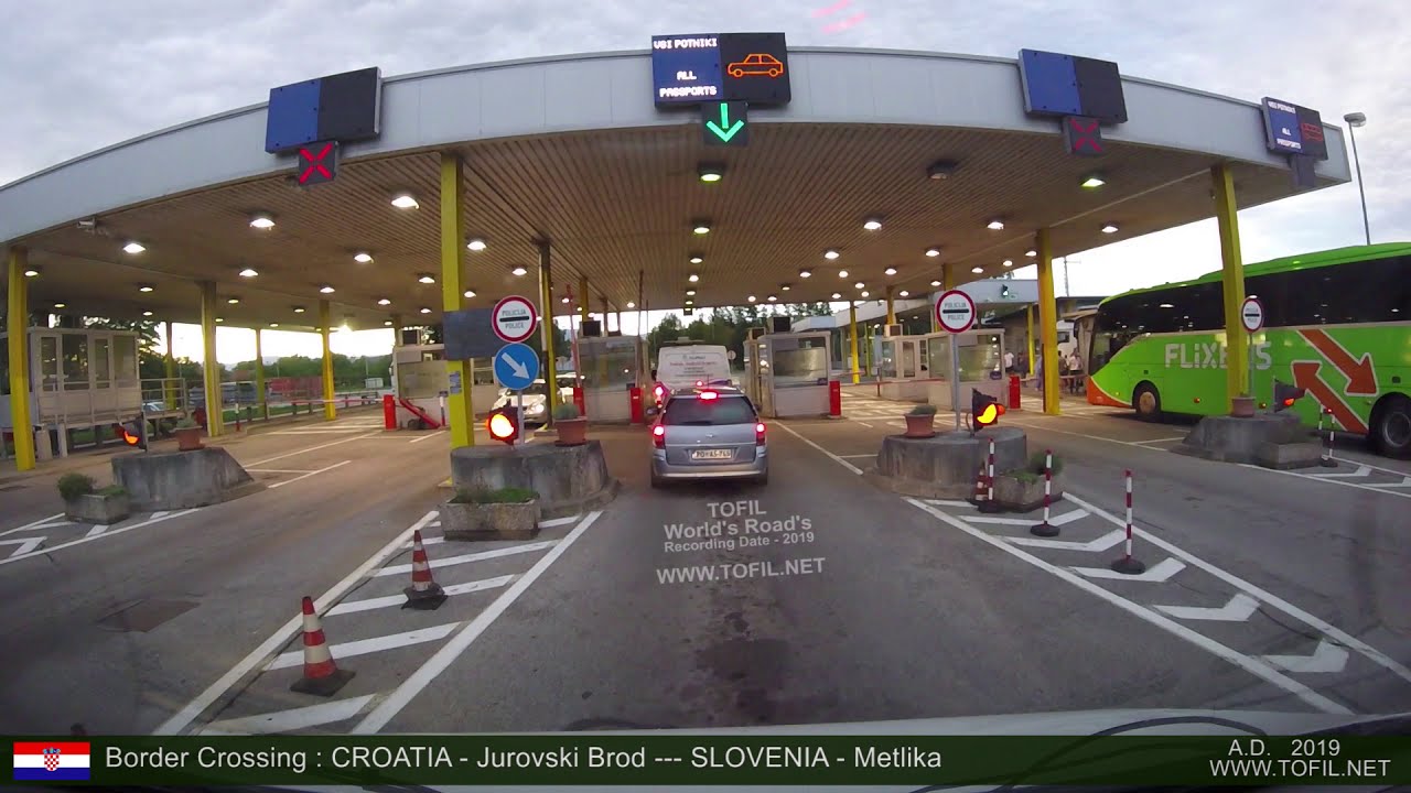 Border Crossing CROATIA - Jurovski Brod -- SLOVENIA - Metlika DASHCAM 2019 WWW.TOFIL.NET