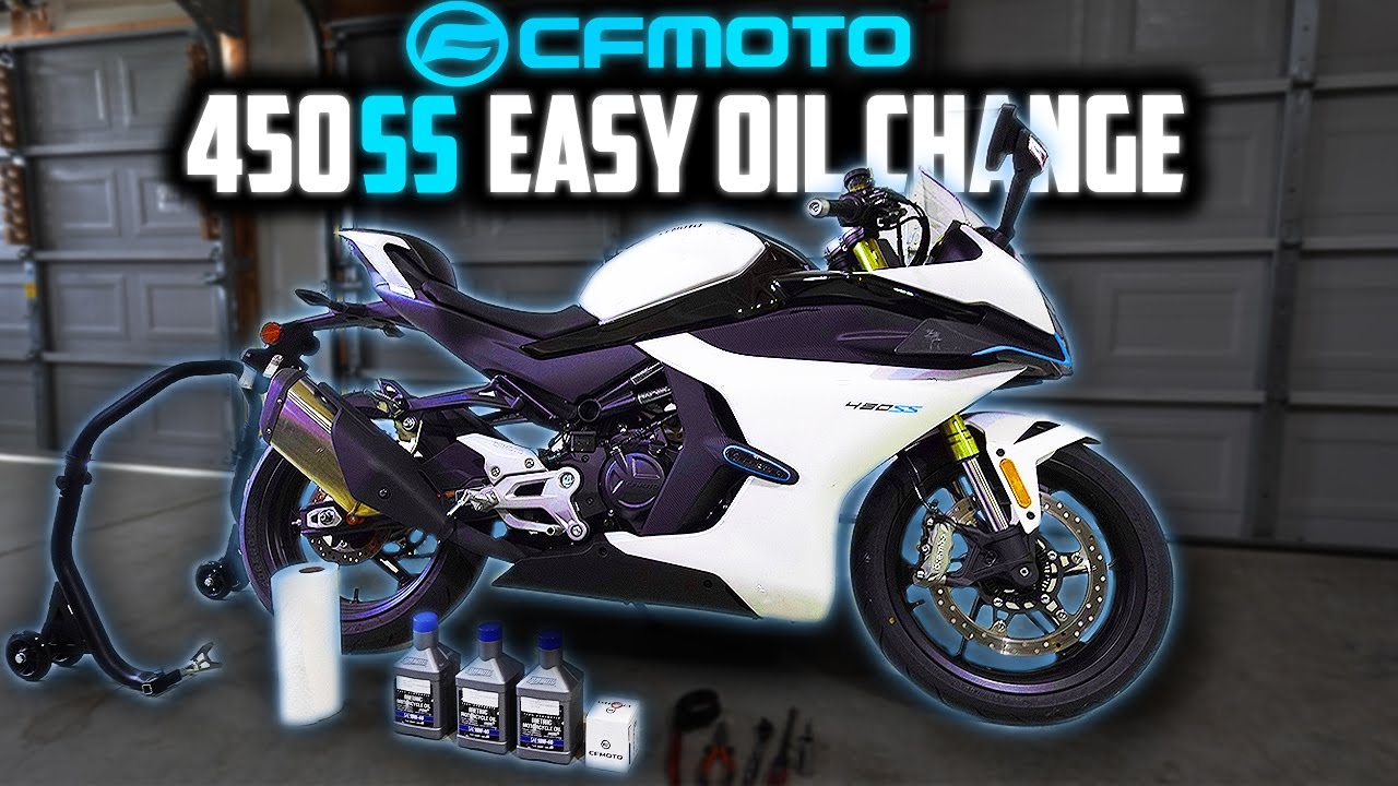 Простая самостоятельная замена масла на мотоцикле CFMoto 450SS 2024 года.