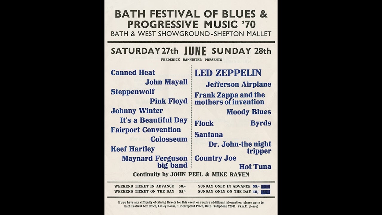 The Bath Festival of Blues - 27th June 1970