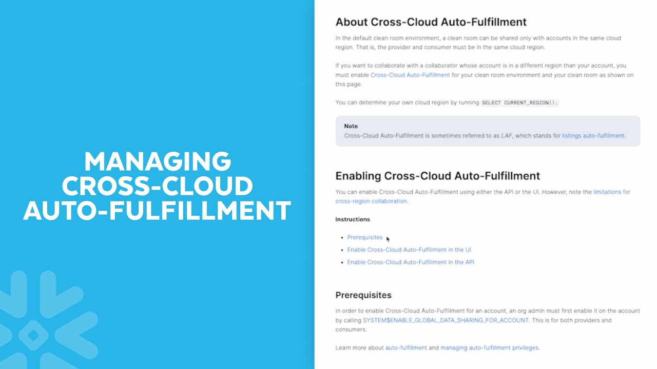 Snowflake Data Clean Rooms: Cross-Cloud Auto-Fulfillment