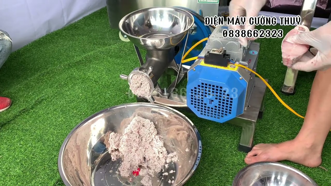 Máy xay chả cá không cần lọc xương- máy xay cá nguyên con