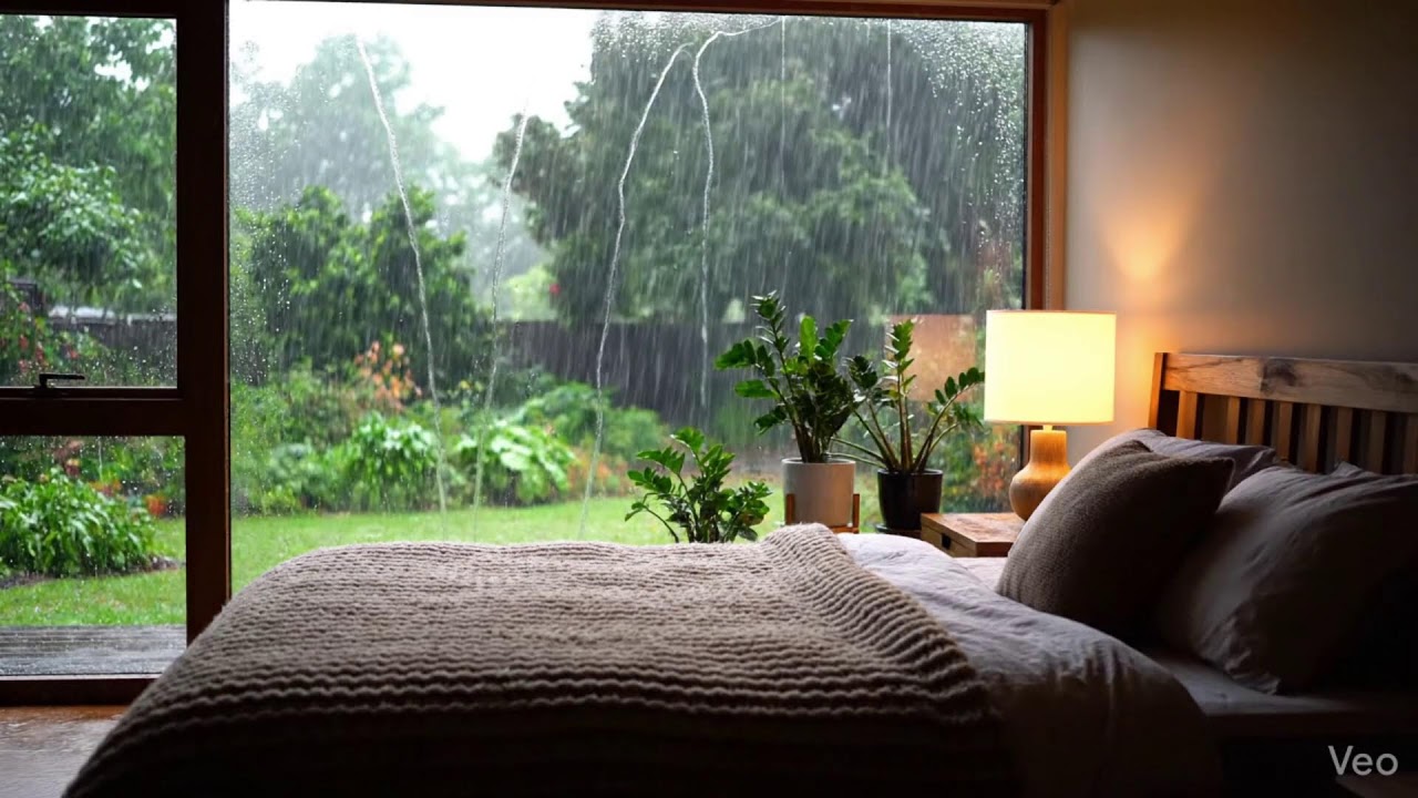 Live Relaxing Rain Outside a Bedroom Window | ASMR for Relaxation