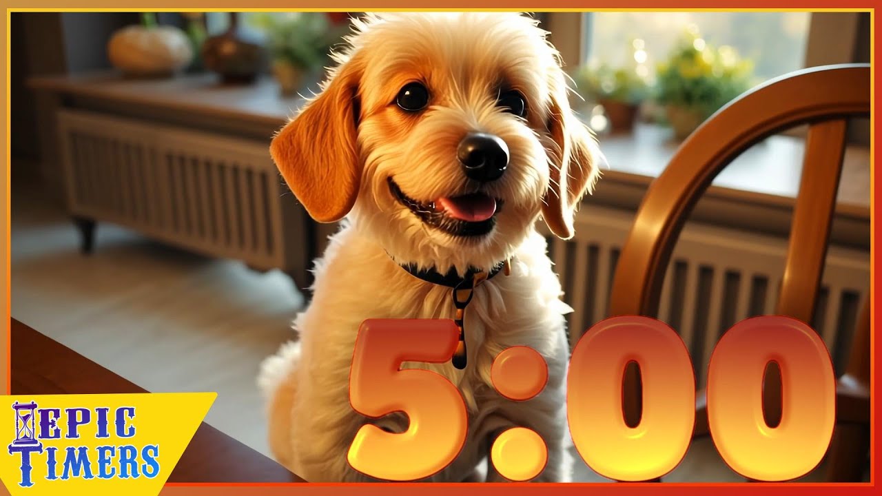 5 Minute Good Boy Golden-doodle timer with fun music and a Turkey?!