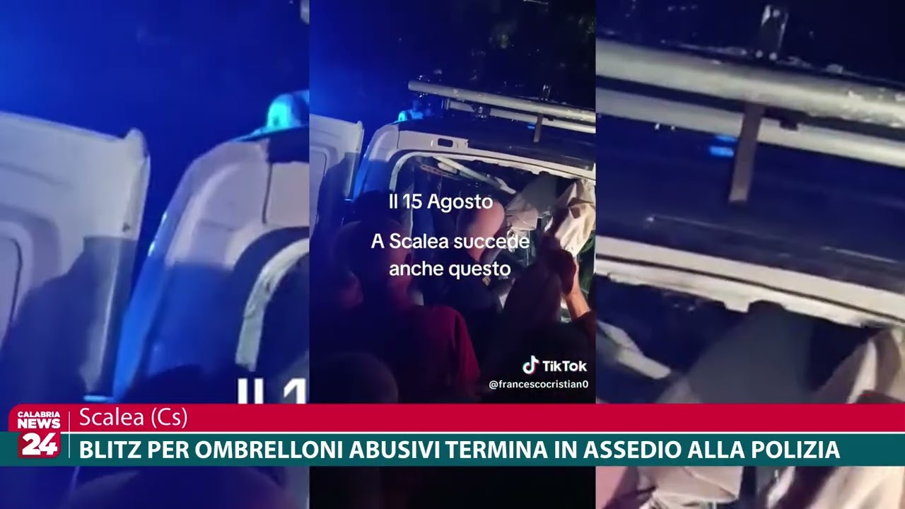 A Scalea un blitz per ombrelloni abusivi causa assedio alla polizia