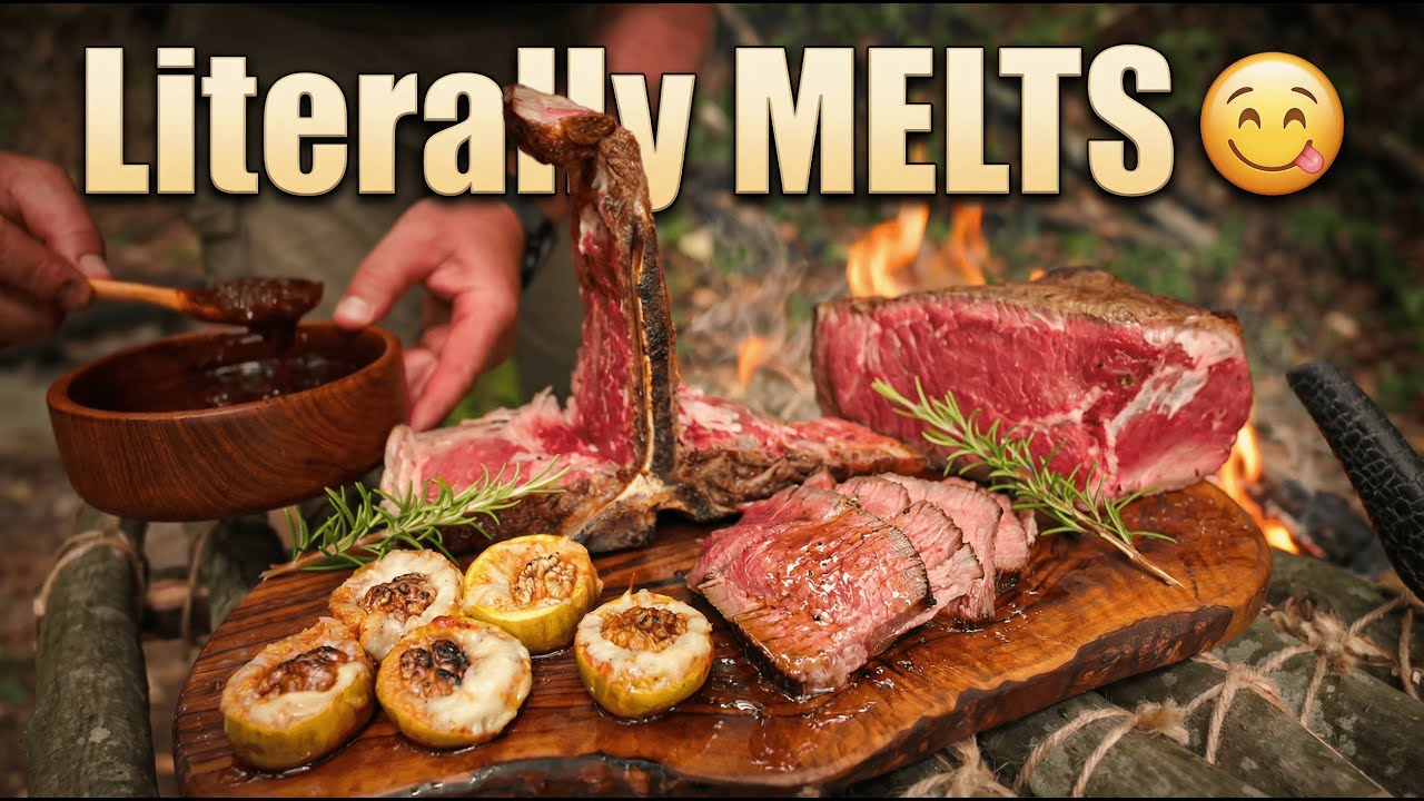 Stone Grilled Steak & Sweet Figs | Relaxing Outdoor Cooking