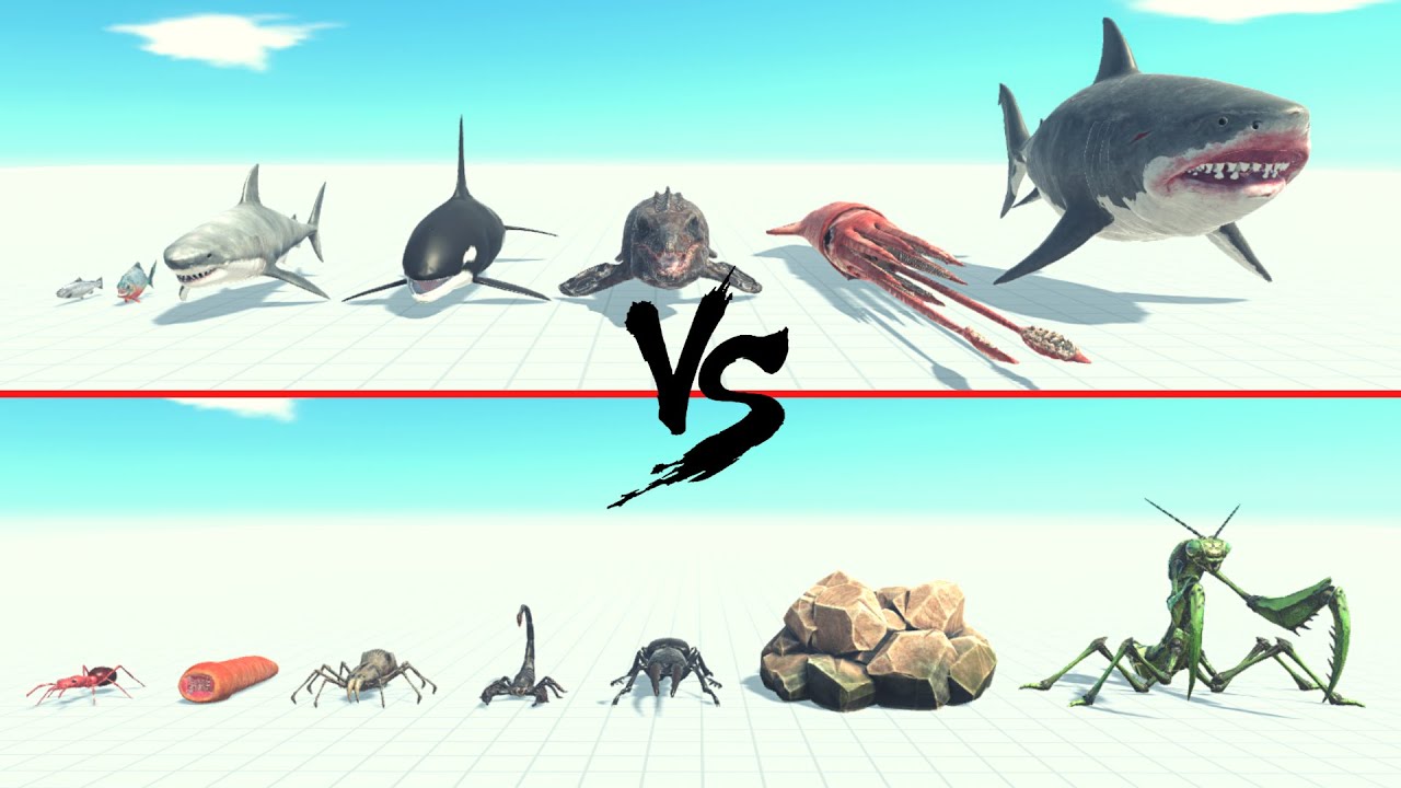 Aquatics Faction Vs Giant Invertebrates Faction ARBS | Animal Revolt Battle Simulator