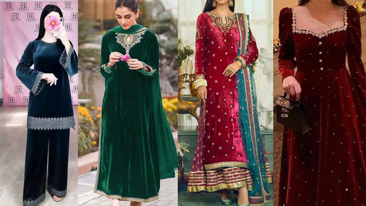 Stylish velvet dress disaing 2025,2026 Eligant and trending #fashionstyle 