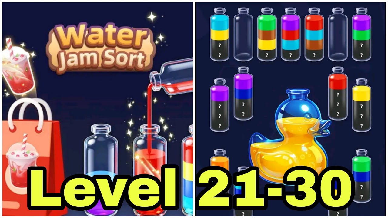 Water Jam Sort Level 21-30 Gameplay Walkthrough 