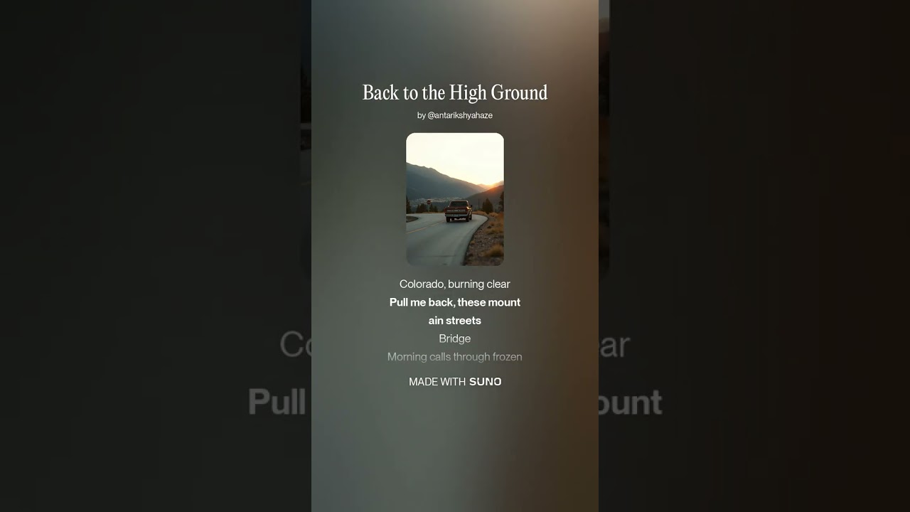 Back to the High Ground #colorado   #mountainvibes   #indiefolk   #cinematicmusic   #roadtripsongs