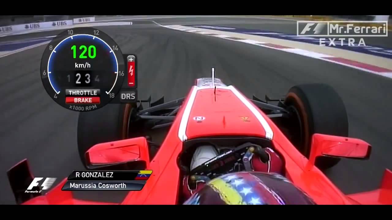 F1 Bahrain GP 2013 - Rodolfo Gonzalez onboard
