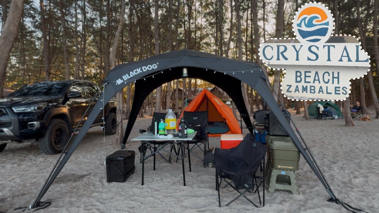 BLACKDOG Automatic Dome Shelter Canopy Review | 3d2n Car Camping @CRYSTAL BEACH, ZAMBALES |Valentine