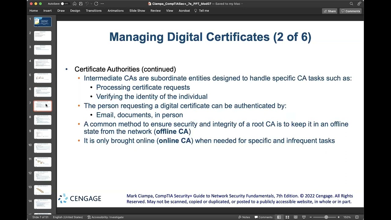 CompTIA Security+ Guide to Network Security Fundamentals Module 7: PKI and Cryptographic Protocols