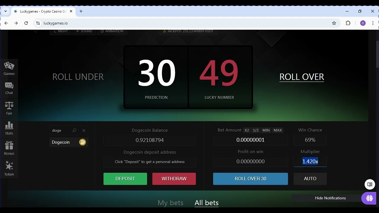 Luckygames 30+ crypto game  all with 1 satoshi