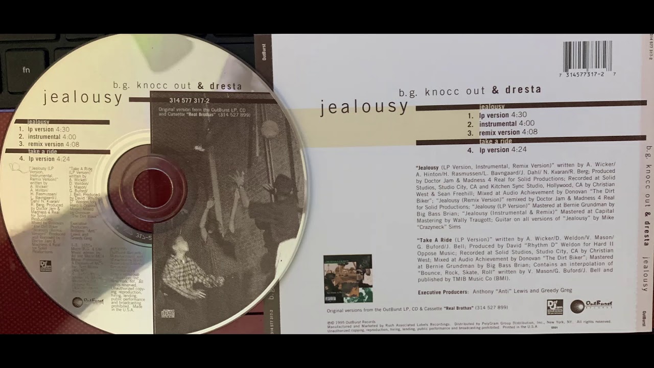 (2. JEALOUSY - INSTRUMENTAL) B.G. Knocc Out & Gangsta Dresta EAZY-E Ruthless Records Bone Thugs