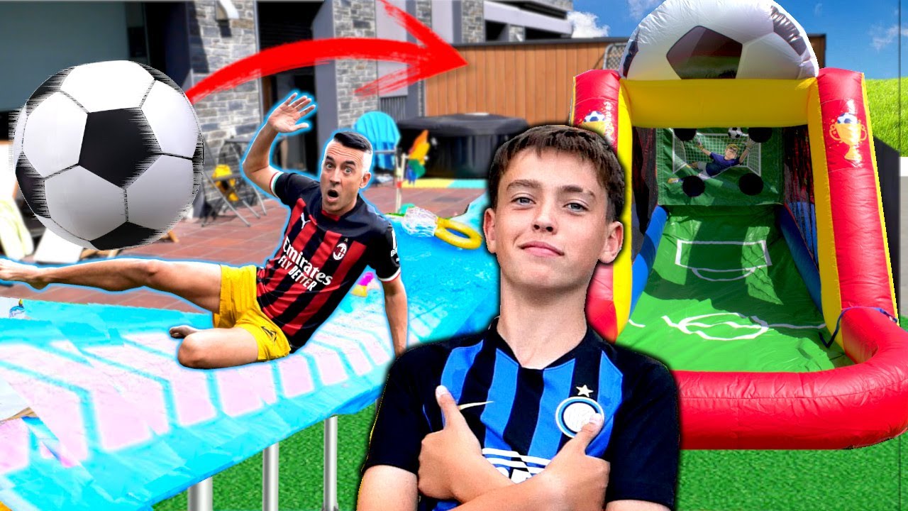 RETOS DE FUTBOL ÉPICOS EN EL PARQUE ACUÁTICO DE CASA