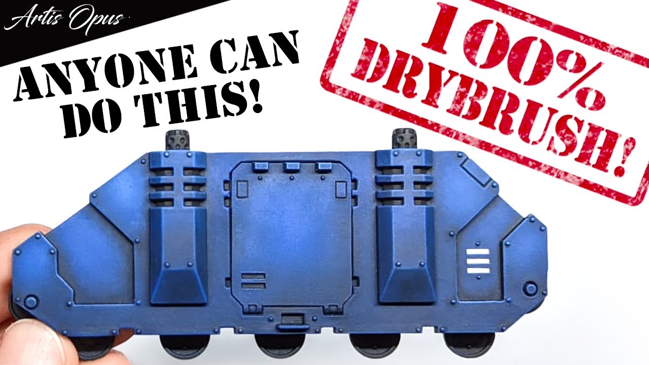 How to paint Ultramarines Rhino: NO airbrush needed! Warhammer40k high-quality vehicle drybrushing