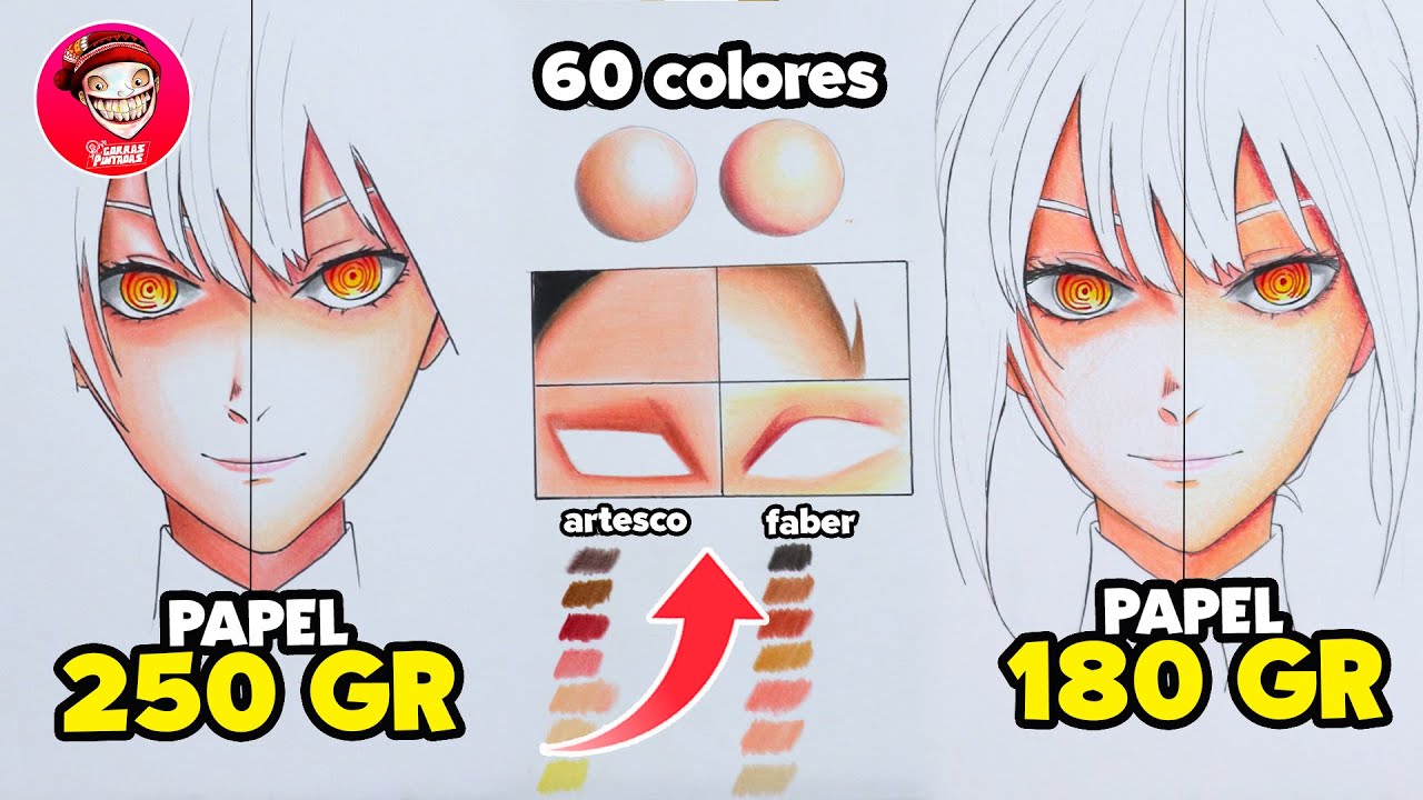 PIEL ANIME CON DIFERENTES MARCAS DE COLORES Y DIFERENTES PAPELES