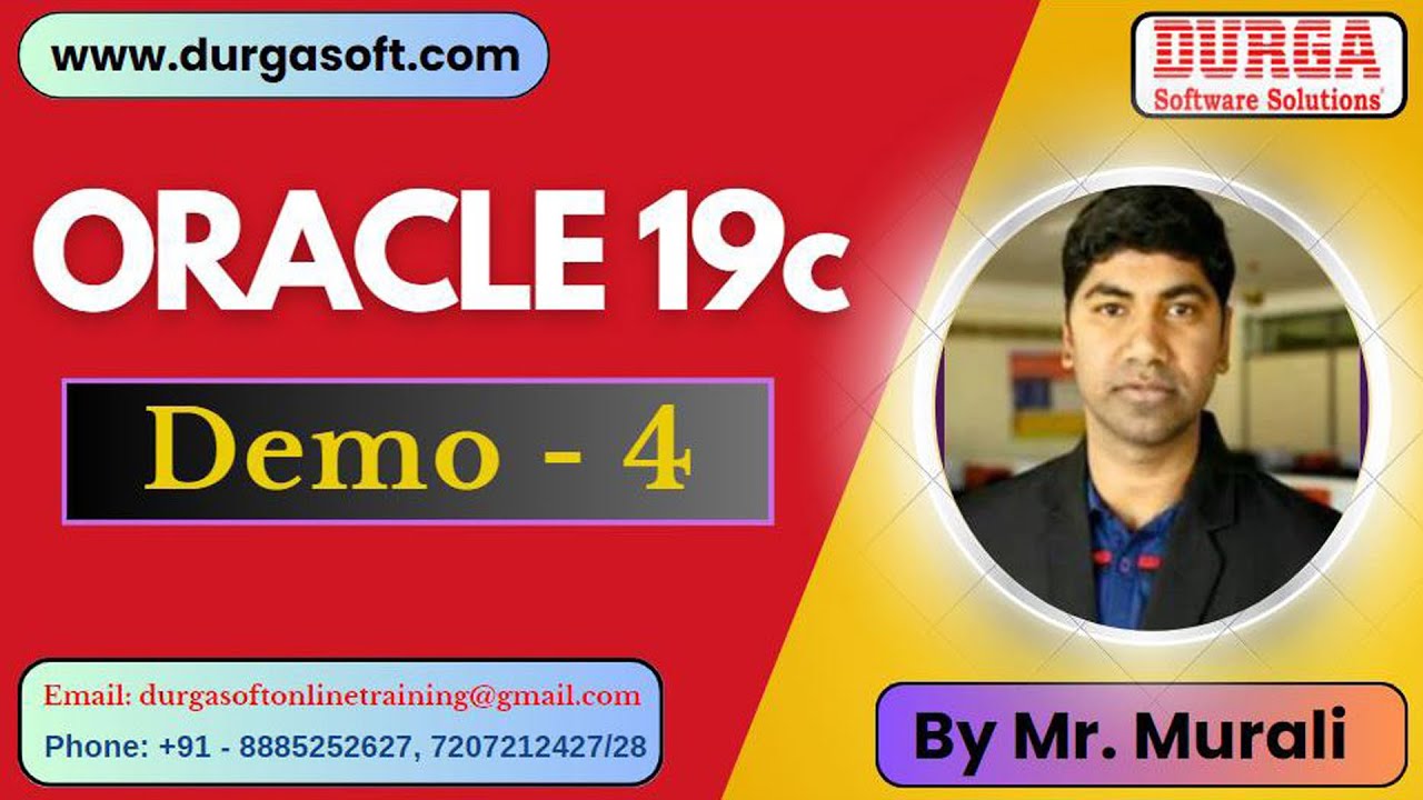 ORACLE 19c tutorials || Demo - 4 || by Mr. Murali On 21-01-2026 @9AM (IST)