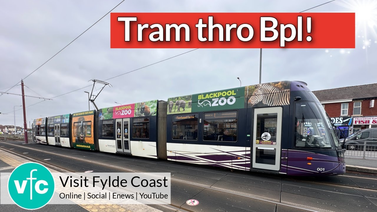 Tram through Blackpool