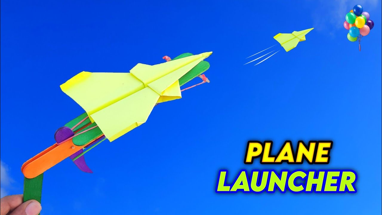 how to make a plane launching gun , paper plane launcher , how to make gun