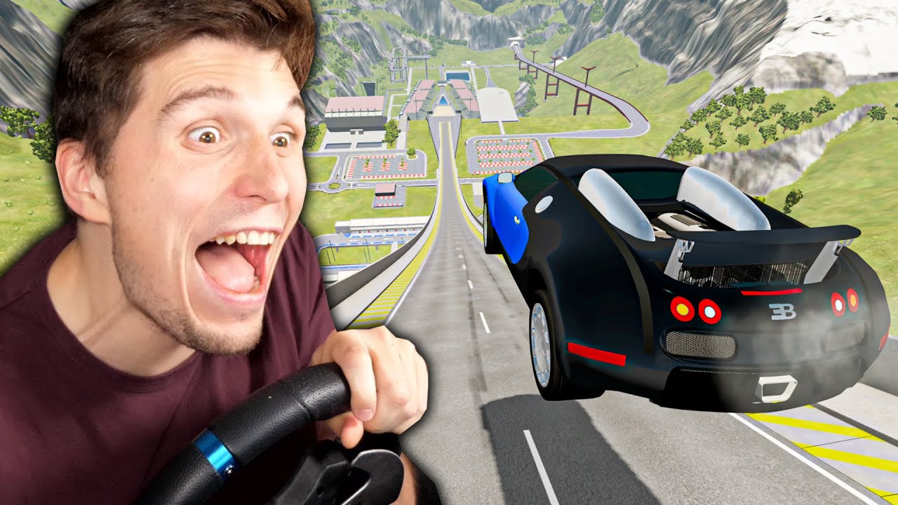 Ich springe mit 15 ZUFÄLLIGEN Autos über die XXL Sprungschanze | BeamNG