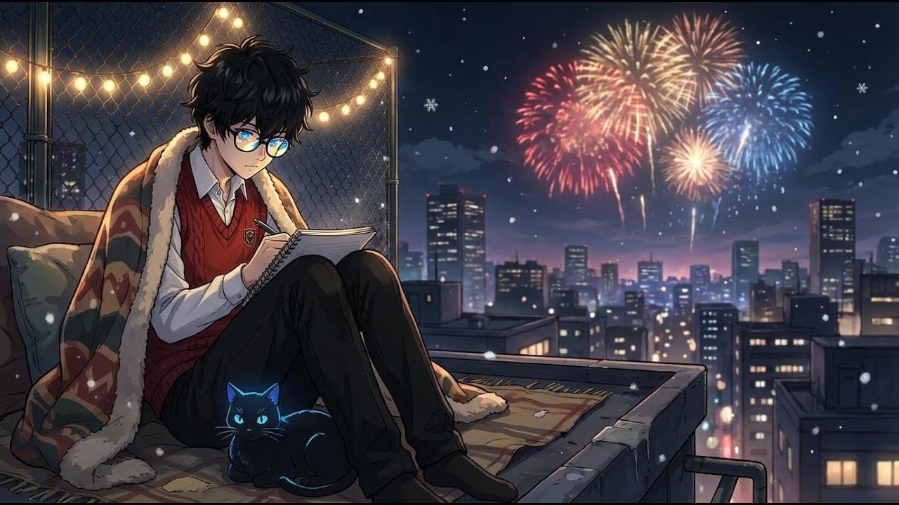 3 Hours of Christmas Lofi 🎄 | Cozy Night Study, Fireworks & Chill