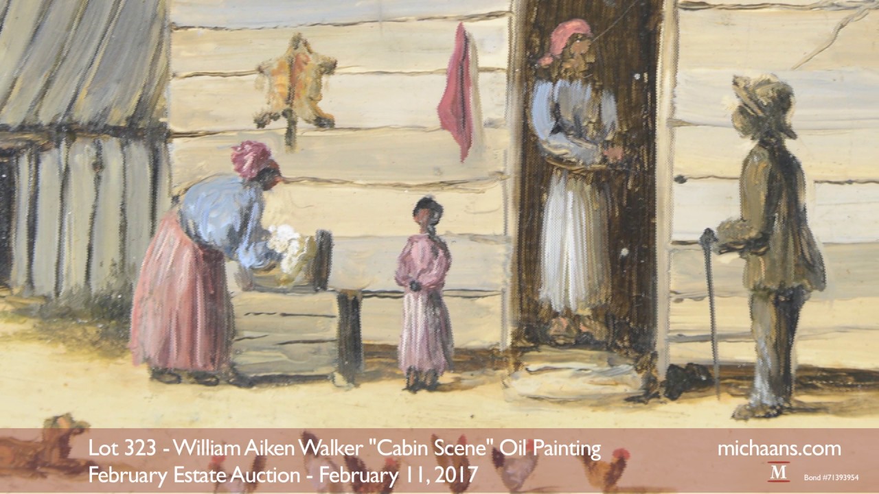 William Aiken Walker "Cabin Scene" Oil Painting at Michaan's Auctions