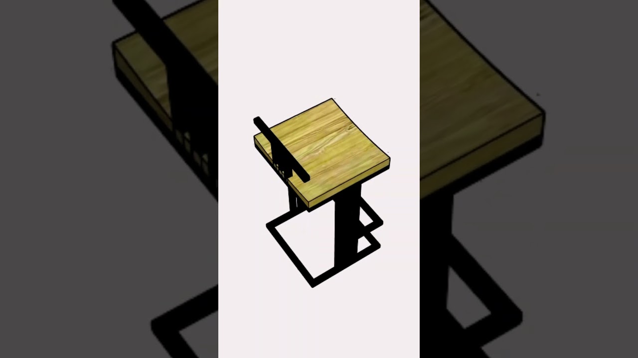 Sleek 3D bar stool design with metal & wood! 