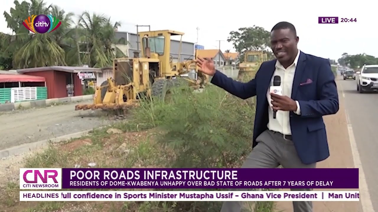 Residents of Dome Kwabenya unhappy over bad state of roads after 7 years of delay
