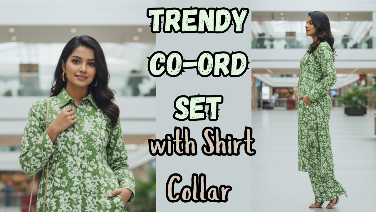 Very Easy Co-ord Set Cutting & Stitching | Trendy Ladies Shirt with Shirt Collar Design