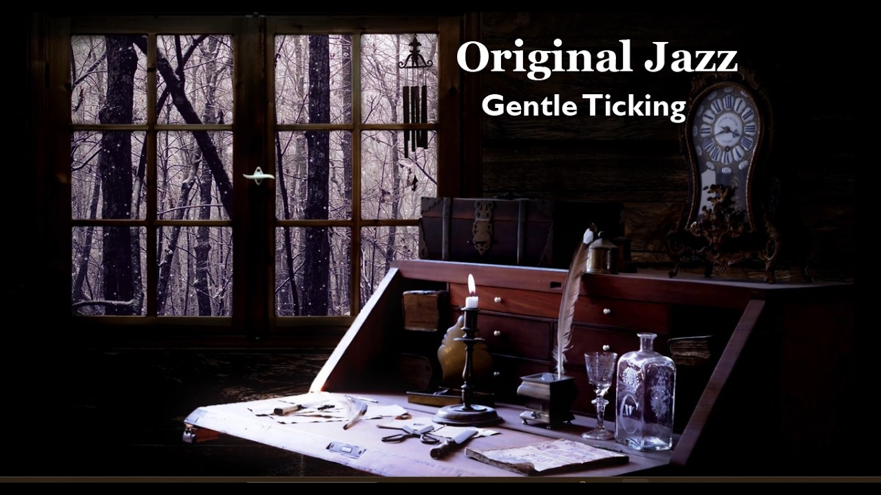Safe from the Snowstorm ❄️ Cozy Winter Jazz & Gentle Clock Ticking (Sleep / Study Ambience)
