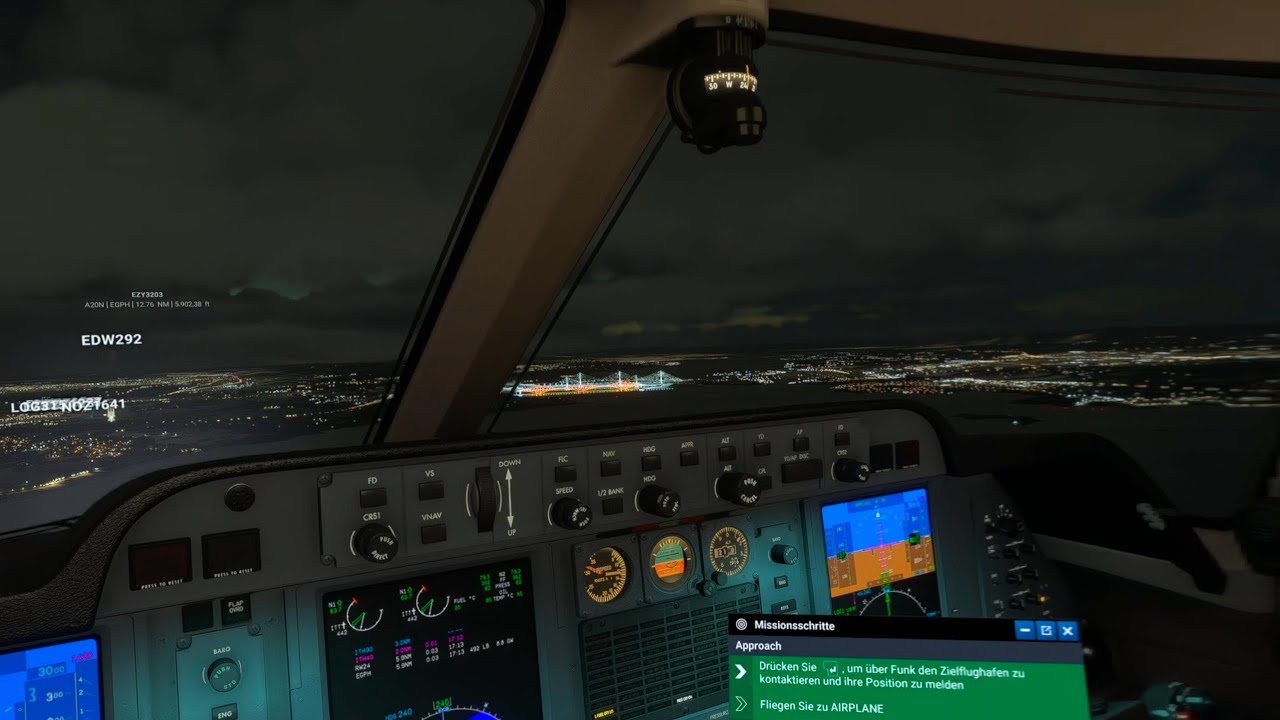 Nachtlandung mit der Beech 390 Premier 1A von Carenado im Karrieremodus
