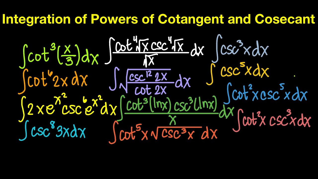 Integration of Powers of Cotangent and Cosecant (Live Stream)